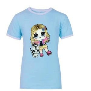 Lola and the Boys Doll and Kitty Sequin Ringer T-Shirt Sz. 6